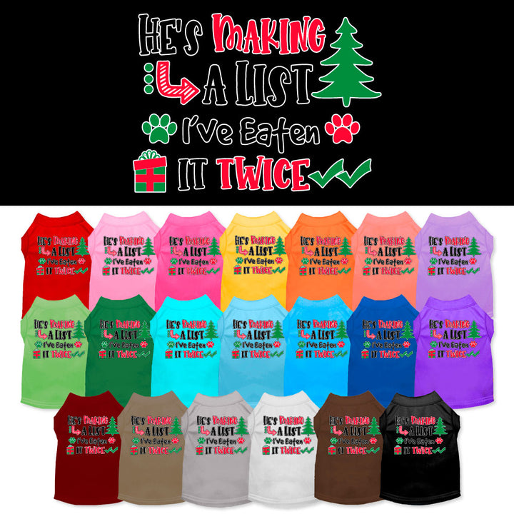 Funny Dog Tee: 'He's Making a List, I Ate It Twice' - Cute Gift for Dog Lovers! - My Best Friend Furever