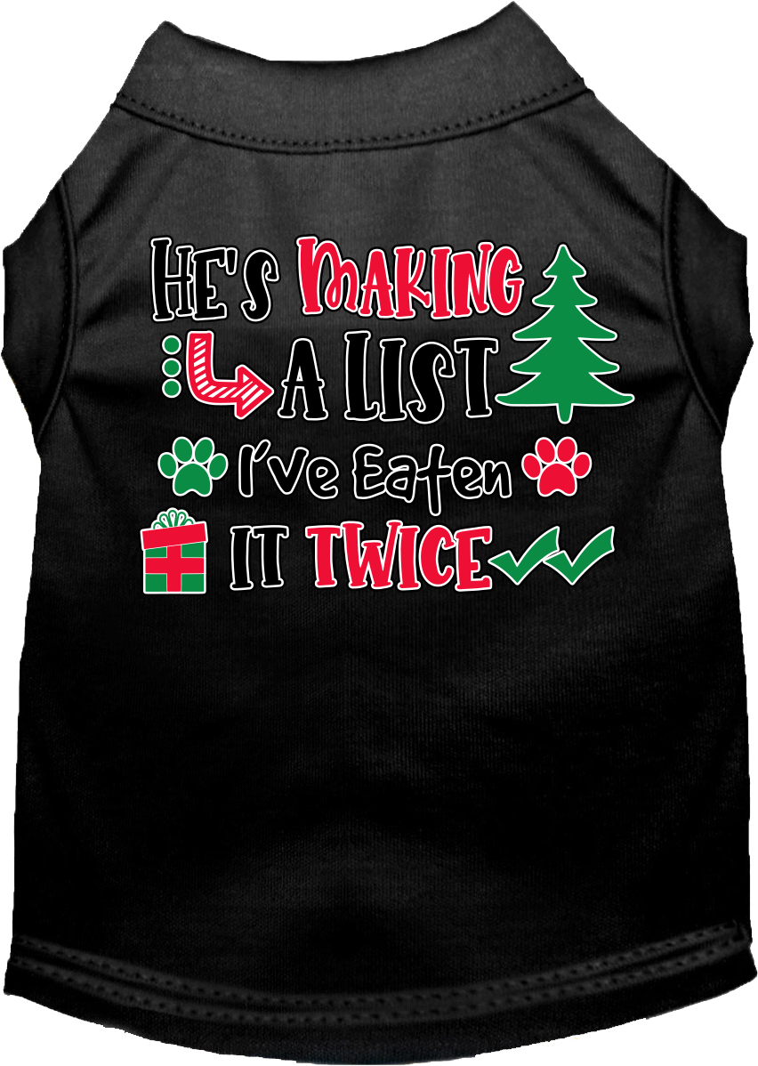Funny Dog Tee: 'He's Making a List, I Ate It Twice' - Cute Gift for Dog Lovers! - My Best Friend Furever