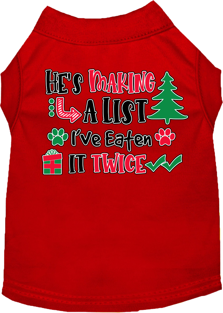 Funny Dog Tee: 'He's Making a List, I Ate It Twice' - Cute Gift for Dog Lovers! - My Best Friend Furever