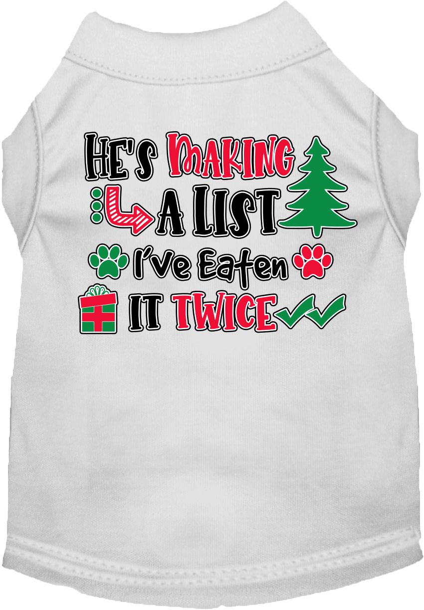 Funny Dog Tee: 'He's Making a List, I Ate It Twice' - Cute Gift for Dog Lovers! - My Best Friend Furever