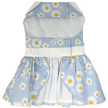 Blue Daisy Harness Dress with Matching Leash - My Best Friend Furever