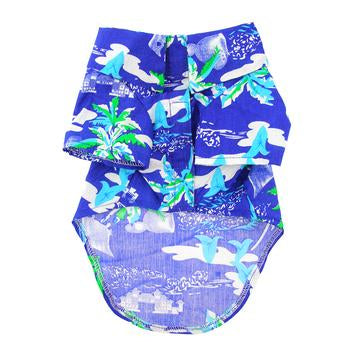 Ocean Blue Palms Hawaiian Dog Shirt - My Best Friend Furever
