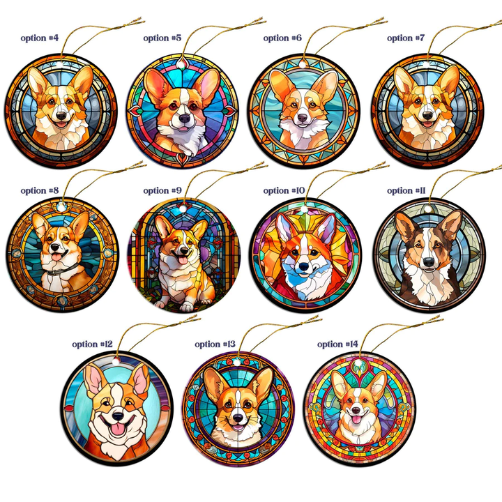 Corgi Christmas Ornament in Stained Glass Style - My Best Friend Furever