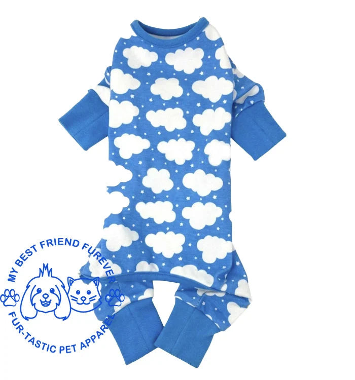 CuddlePup Dog Pajamas - Fluffy Clouds- Ultra-Soft Cotton for Cozy Snuggle Times - My Best Friend Furever