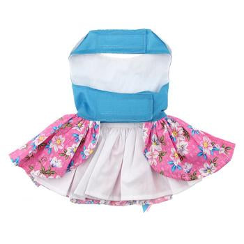 Pink and Blue Plumeria Floral Dog Dress - My Best Friend Furever