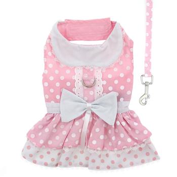 Pink & White Polka Dot Harness Dress - My Best Friend Furever
