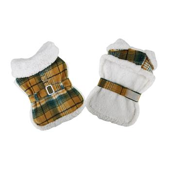 Sherpa Lined Dog Harness Coat - Designer Classic with Warm Fleece Collar & Leash - High-Quality Cotton/Polyblend Outer - My Best Friend Furever